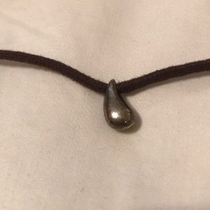 Silver and suede necklace